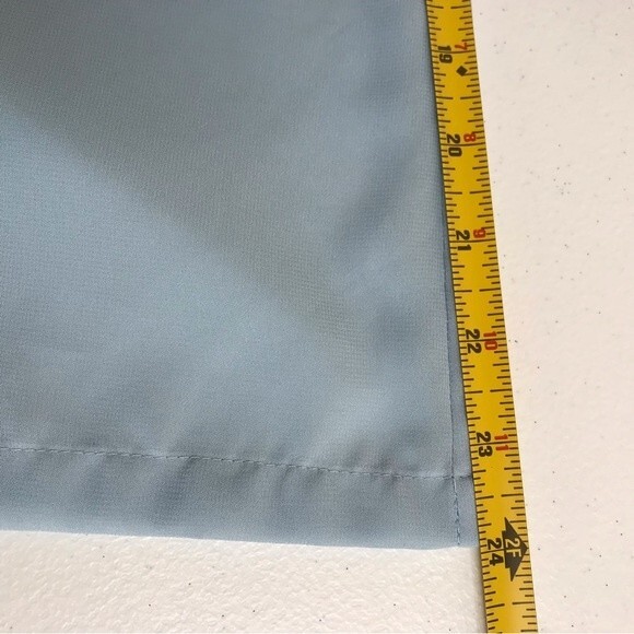 Halston Satin Trim Chiffon Bath Robe Light Blue Attached Tie Women Size Medium - Picture 15 of 16